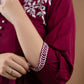 Embroidered Maroon Rayon pleated top