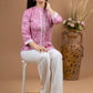 Pink Rayon printed top with laces