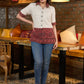 Off-white cotton half sleeves shirt with maroon ajrakh border