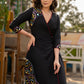 Black cotton dress with hand embroidered mirror work on sides