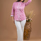 Pink Rayon printed top with laces