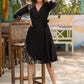 Black cotton dress with hand embroidered mirror work on sides