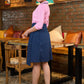 Straight Cut Navy Blue cotton skirt - Shirt Optional