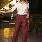 Smart Maroon Cotton Straight Fit Pant Off White Rayon Shirt Optional