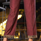 Smart Maroon Cotton Straight Fit Pant Off White Rayon Shirt Optional