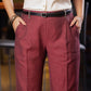 Smart Maroon Cotton Straight Fit Pant Off White Rayon Shirt Optional