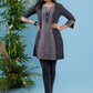 Trendy black ikat cotton tunic with grey combination