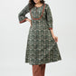 Stylish Green Block Printed Cotton Kurta - Pant Optional