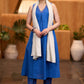 Smart blue cotton sleeveless kurta & Pant with Gond painting - Stole optional