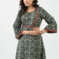 Stylish Green Block Printed Cotton Kurta - Pant Optional