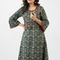 Stylish Green Block Printed Cotton Kurta - Pant Optional