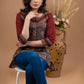 Stylish Maroon Ajrakh cotton combination top