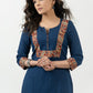 Exclusive Navy Blue Cotton Kalamkari Kurta - Palazzo Optional