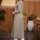 Elegant Beige cotton kurta with beadwork Pant optional