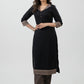 Smart Black Cotton Ajrakh Kurta -Pant Optional