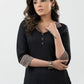 Smart Black Cotton Ajrakh Kurta -Pant Optional
