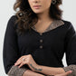 Smart Black Cotton Ajrakh Kurta -Pant Optional