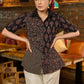 Exclusive black cotton ajrakh patchwork half sleeves shirt - Pant Optional