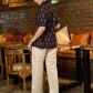 Exclusive black cotton ajrakh patchwork half sleeves shirt - Pant Optional