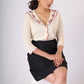 Classy Off-white cotton top with maroon embroidery & scallops detailing - Skirt Optional