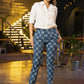 Trendy Indigo Narrow Fit Pant White Cotton Shirt Optional