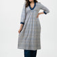 Stylish Off White Flowy Rayon Pleated Kurta - Pant Optional
