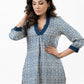 Stylish Off White Flowy Rayon Pleated Kurta - Pant Optional