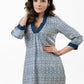 Stylish Off White Flowy Rayon Pleated Kurta - Pant Optional