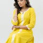 Pastel Yellow Cotton Kurta With Laces - Pant Optional