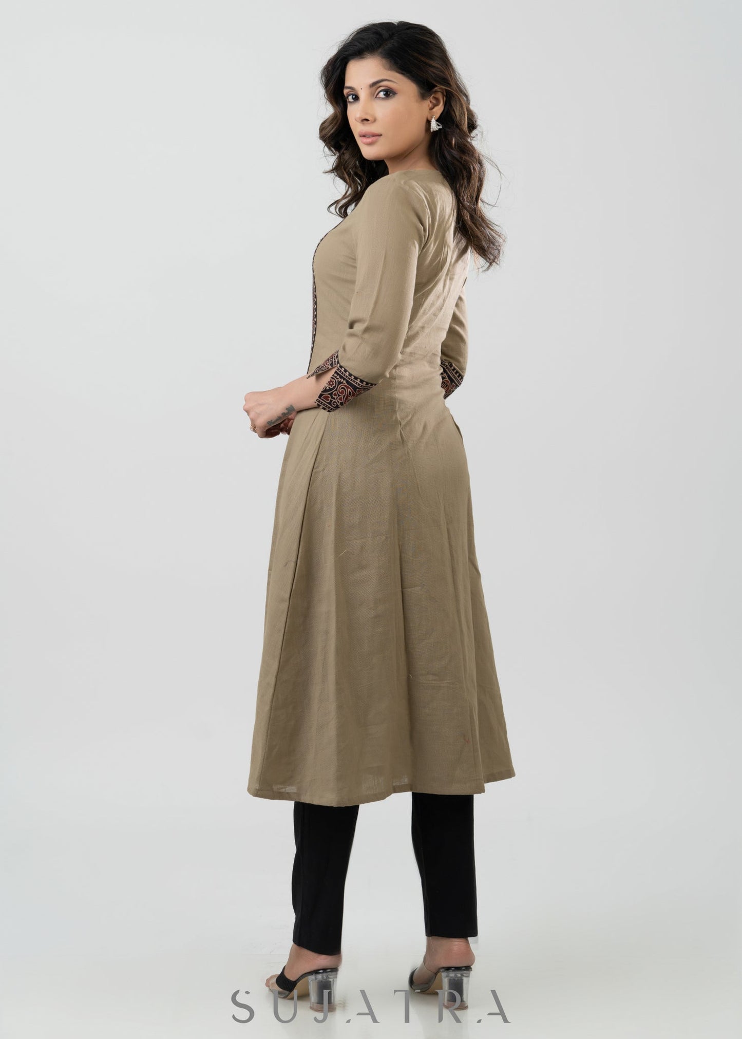 Elegant Cotton Ajrakh Combination Kurta - Pant Optional