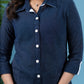 Classy navy blue shirt style striped cotton tunic