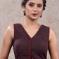 Stylish black ajrakh waistcoat style blouse