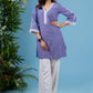 Graceful lilac cotton tunic highlighted with beautiful crochet laces