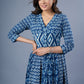 Beautiful Cotton Empire Line Indigo Combination Dress