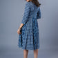 Beautiful Cotton Empire Line Indigo Combination Dress