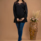 Embroidered Black Rayon top