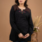 Embroidered Black Rayon top