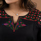 Embroidered Black Rayon top