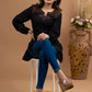 Embroidered Black Rayon top