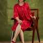 Red Ikat Boho Dress: Eye-Catching Red Ikat Cotton Dress With Bold Ikat Patterns