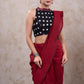 Stylish black cotton ikat high neck blouse