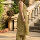 Stylish mustard Ajrakh block printed cotton kurta with matching pants (Sleeves Provided) - Hakoba Jacket optional