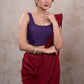 Stylish violet cotton silk sleeveless blouse