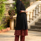 Elegant black hakoba & ajrakh jacket-style kurta - Ajrakh pants Optional