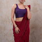 Stylish violet cotton silk sleeveless blouse