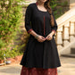 Elegant black hakoba & ajrakh jacket-style kurta - Ajrakh pants Optional
