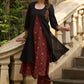 Elegant black hakoba & ajrakh jacket-style kurta - Ajrakh pants Optional