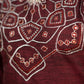 Exclusive wine cotton dress with beautiful embroidery on the yoke