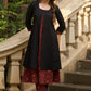 Elegant black hakoba & ajrakh jacket-style kurta - Ajrakh pants Optional