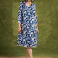 Blue Floral Summer Rayon Dress. Vibrant Blooms On A Soft Blue Canvas